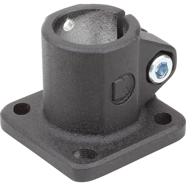 Kipp Tube Clamp W. Foot For Linear Actuator, Type=30, Aluminum Black Powder-Coated, Comp:Steel K0499.30 - main